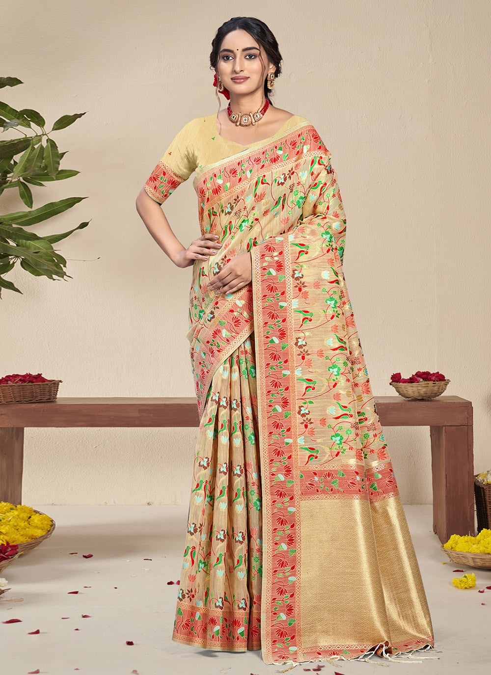 Classic Printed Silk Saree - S9046