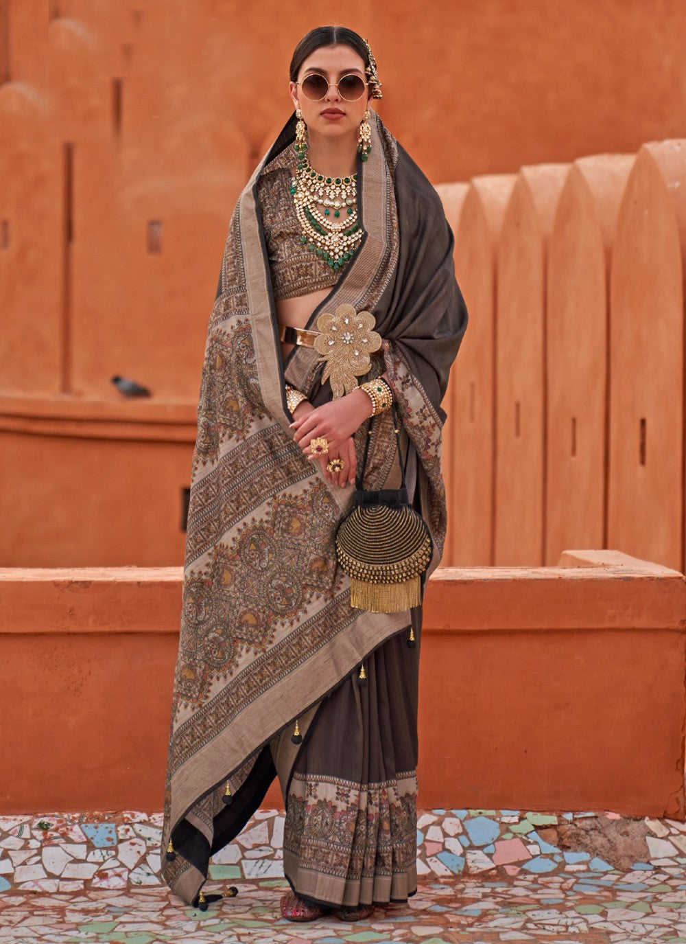 Classic Printed Silk Saree - S3743