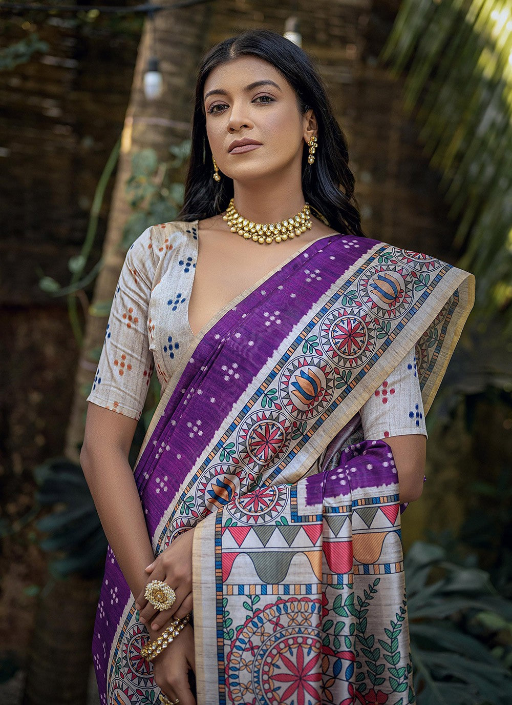 Casual Printed Tussar Silk Saree - S7769