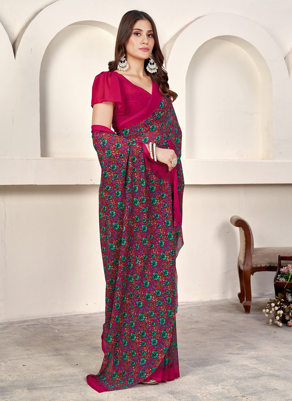 Classic Printed Weight Less Saree - S6158