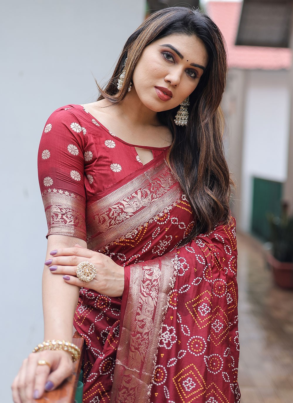 Classic Bandhej Silk Saree - S6919