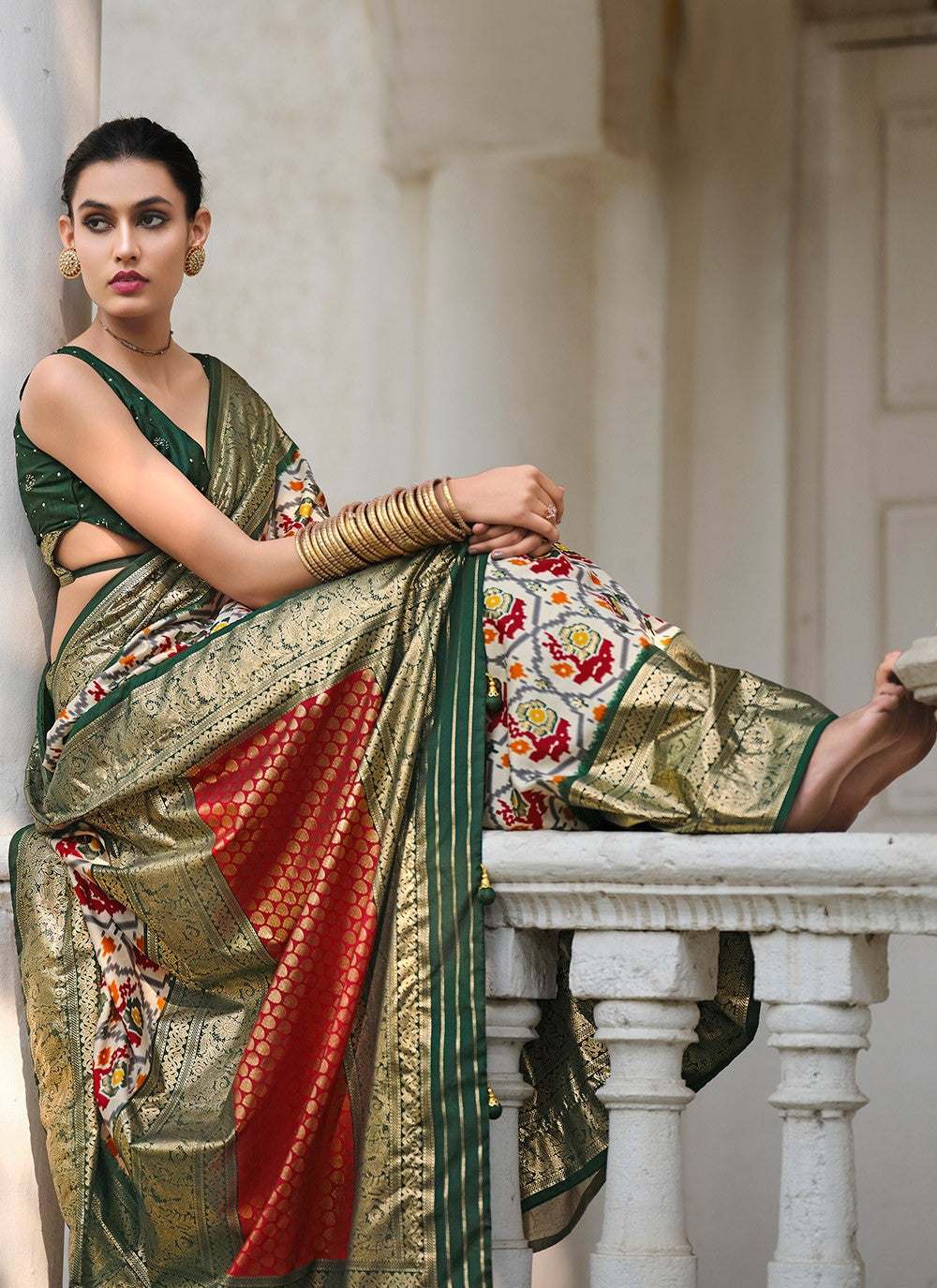 Classic Printed Tussar Silk Saree - S8996