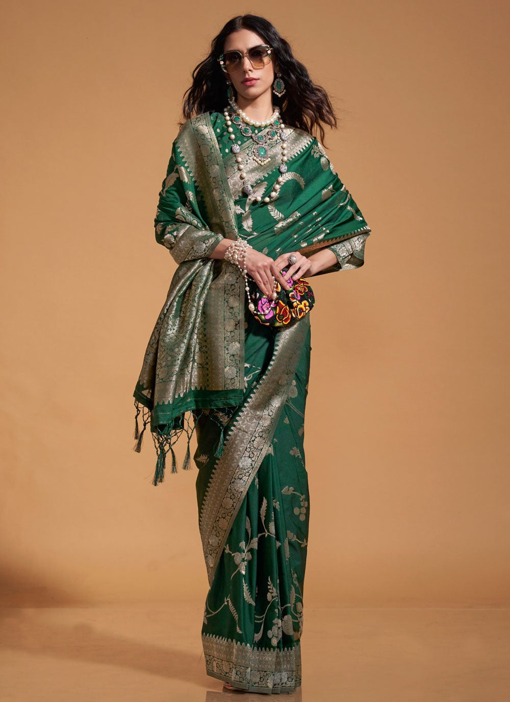 Classic Weaving Zari Pure Georgette Saree - S8104