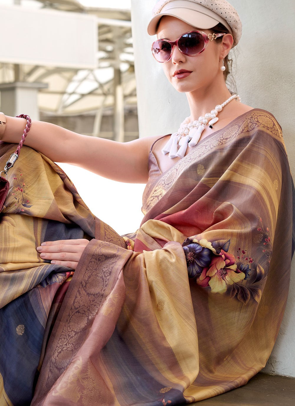 Classic Saree Jacquard Work Purple Handloom Silk Saree S12660