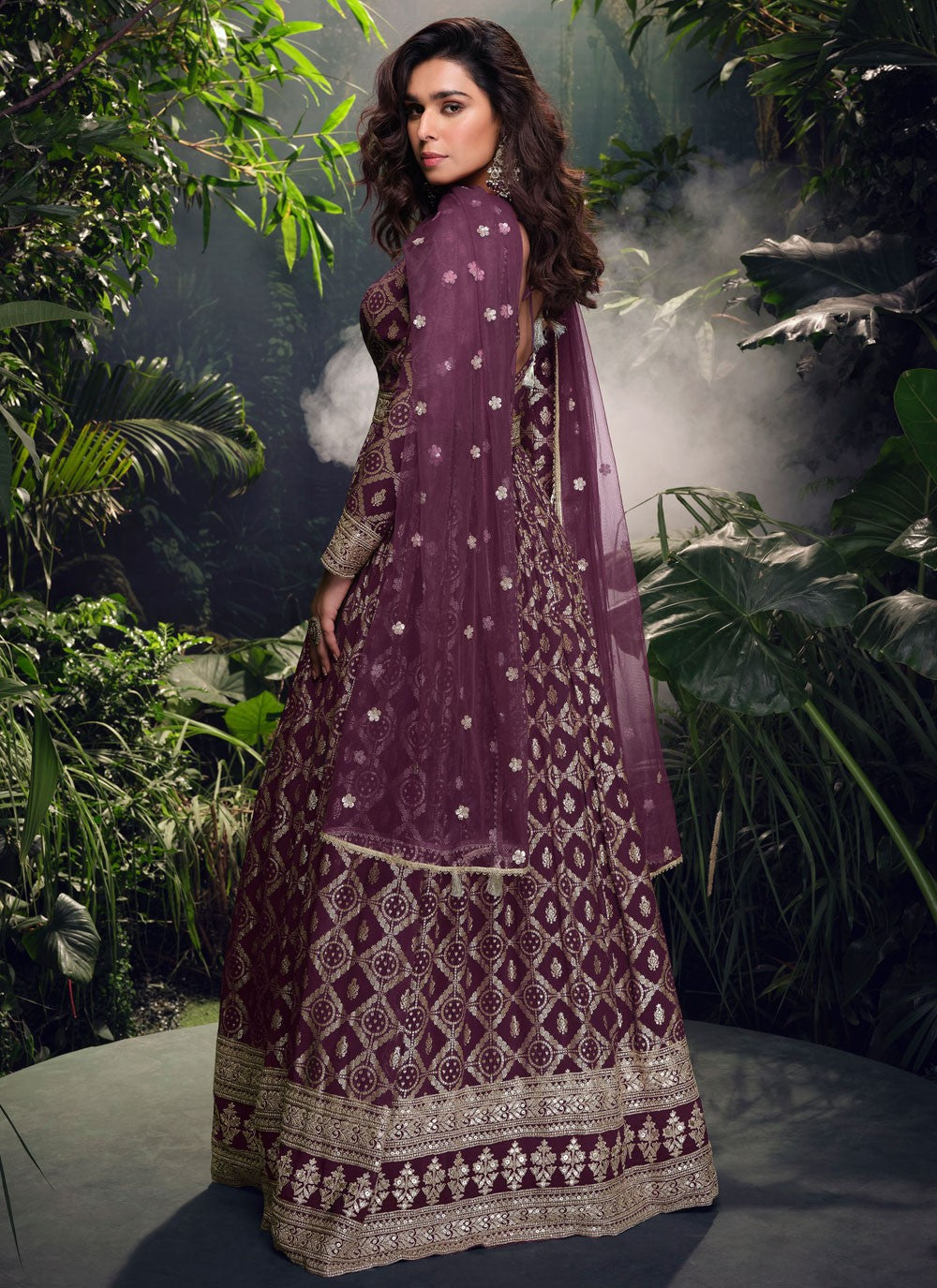 Embroidered Jacquard, Viscose Gown - G1772