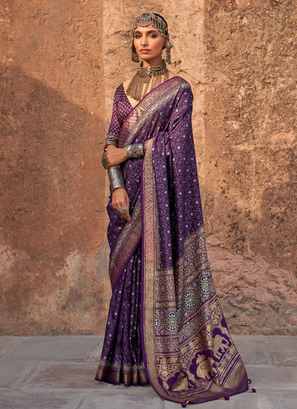 Trendy Printed Silk, Viscose Saree - S8470