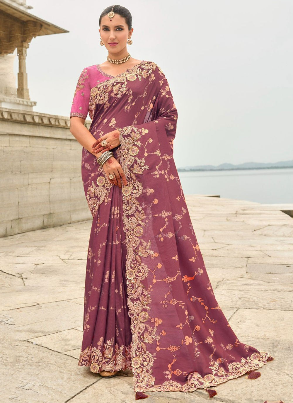 Buttis Silk Purple Saree S14505