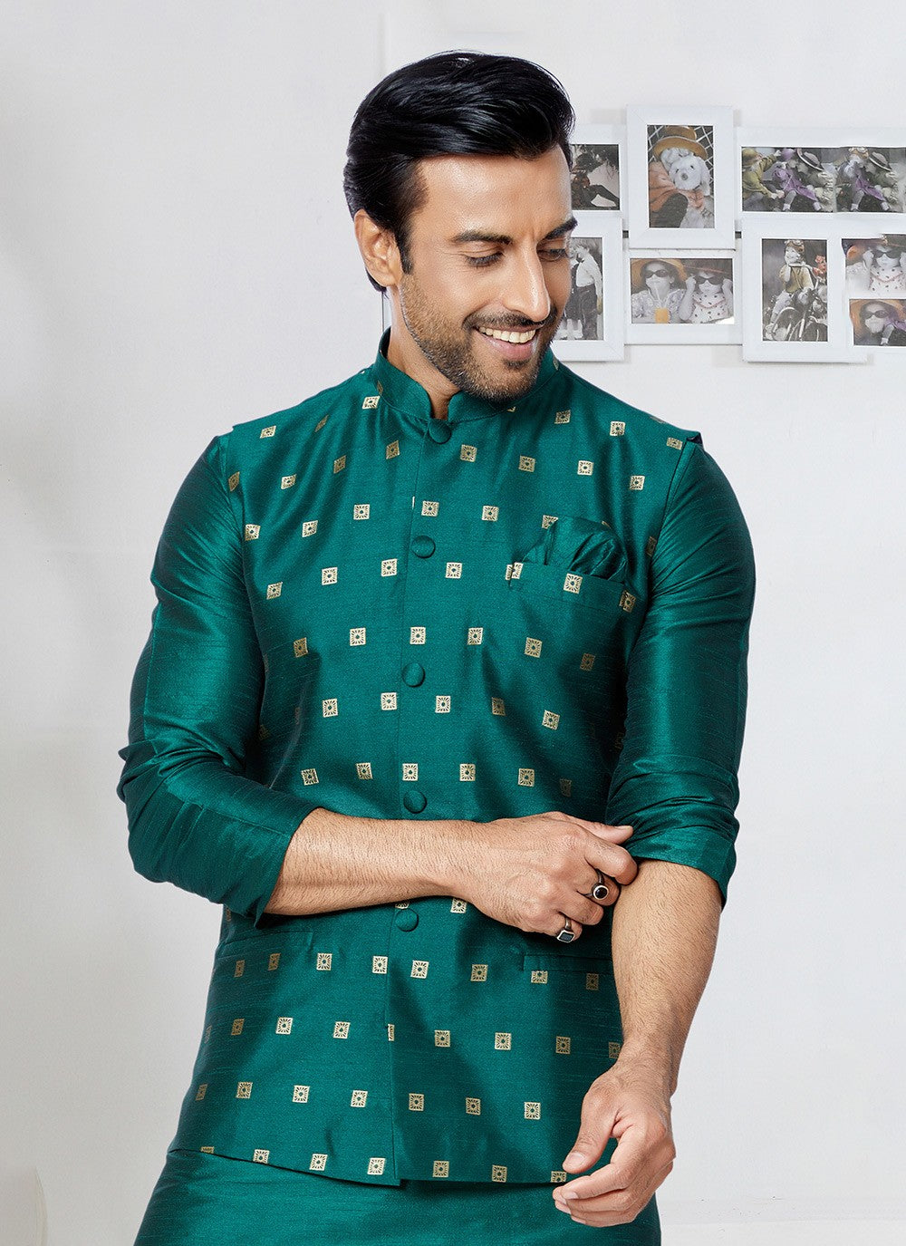 Fancy Work Banarasi Silk Rama Nehru Jackets - M7501