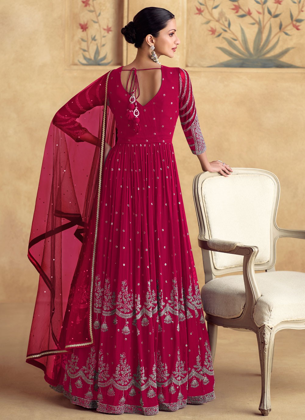 Embroidered Georgette Gown - G1809