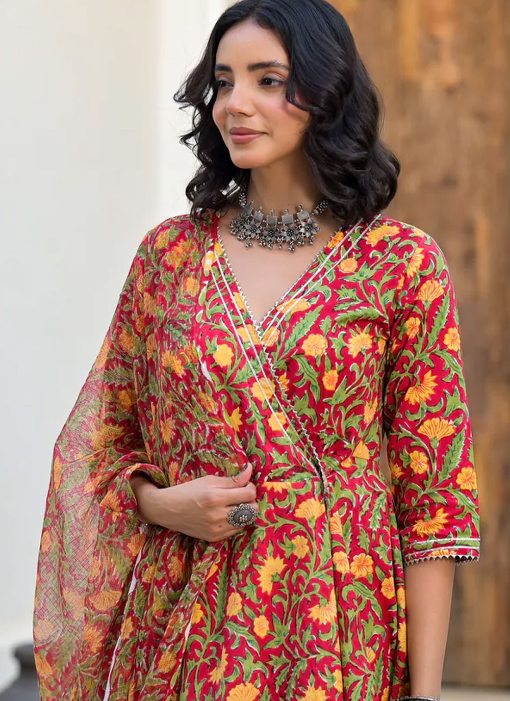 Salwar Suit Floral Printed Hot Pink Cotton T5566