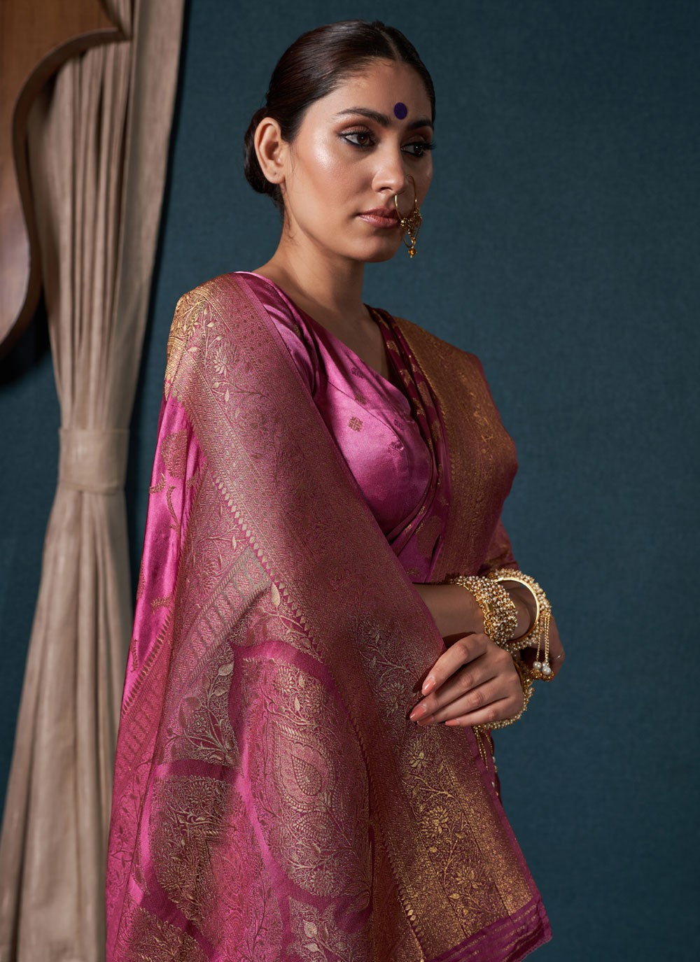 Classic Woven Satin Silk Saree - S3876