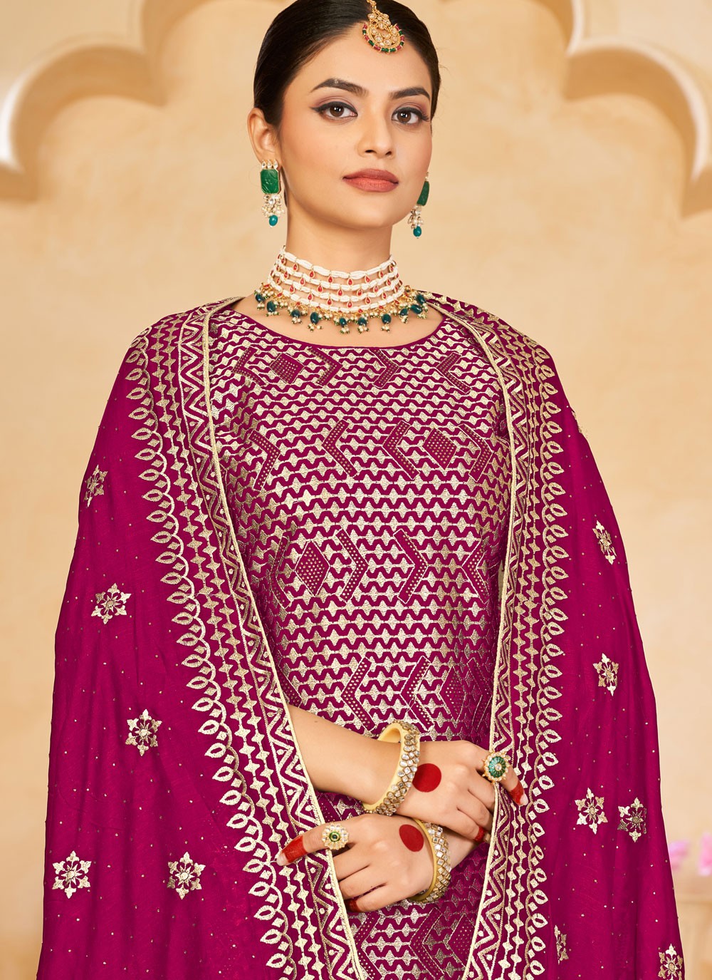 Vichitra Silk Salwar Suit - T1629