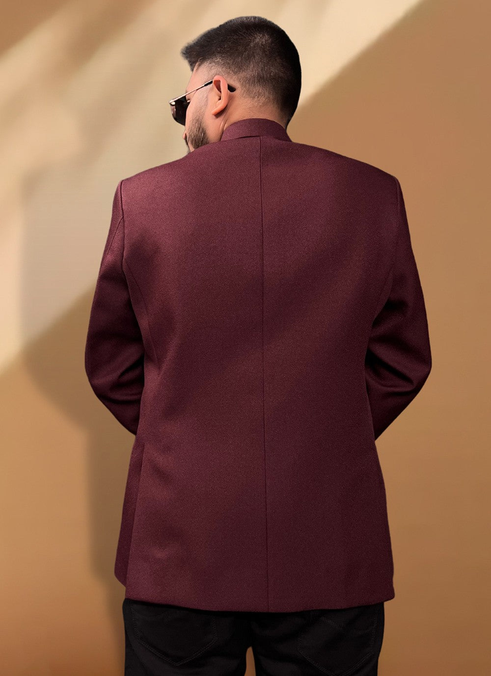 Fancy Work Rayon Maroon Coats & Blazers - M5574