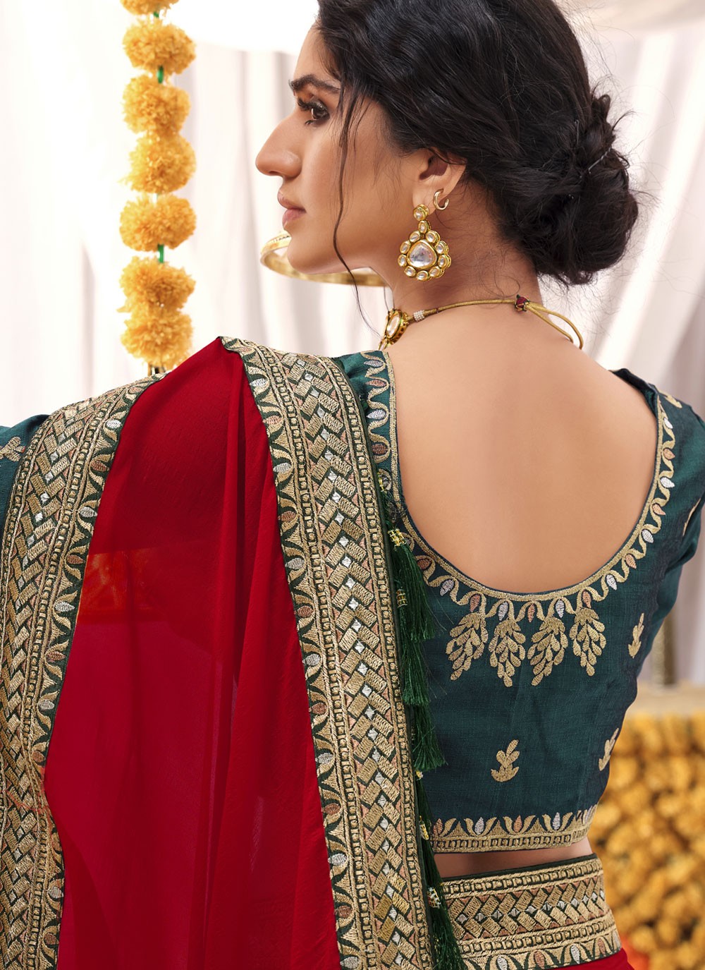 Classic Border Work Georgette Saree - S2754