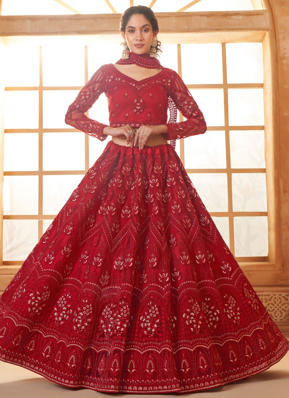 Cord Net A - Line Lehenga - L2728