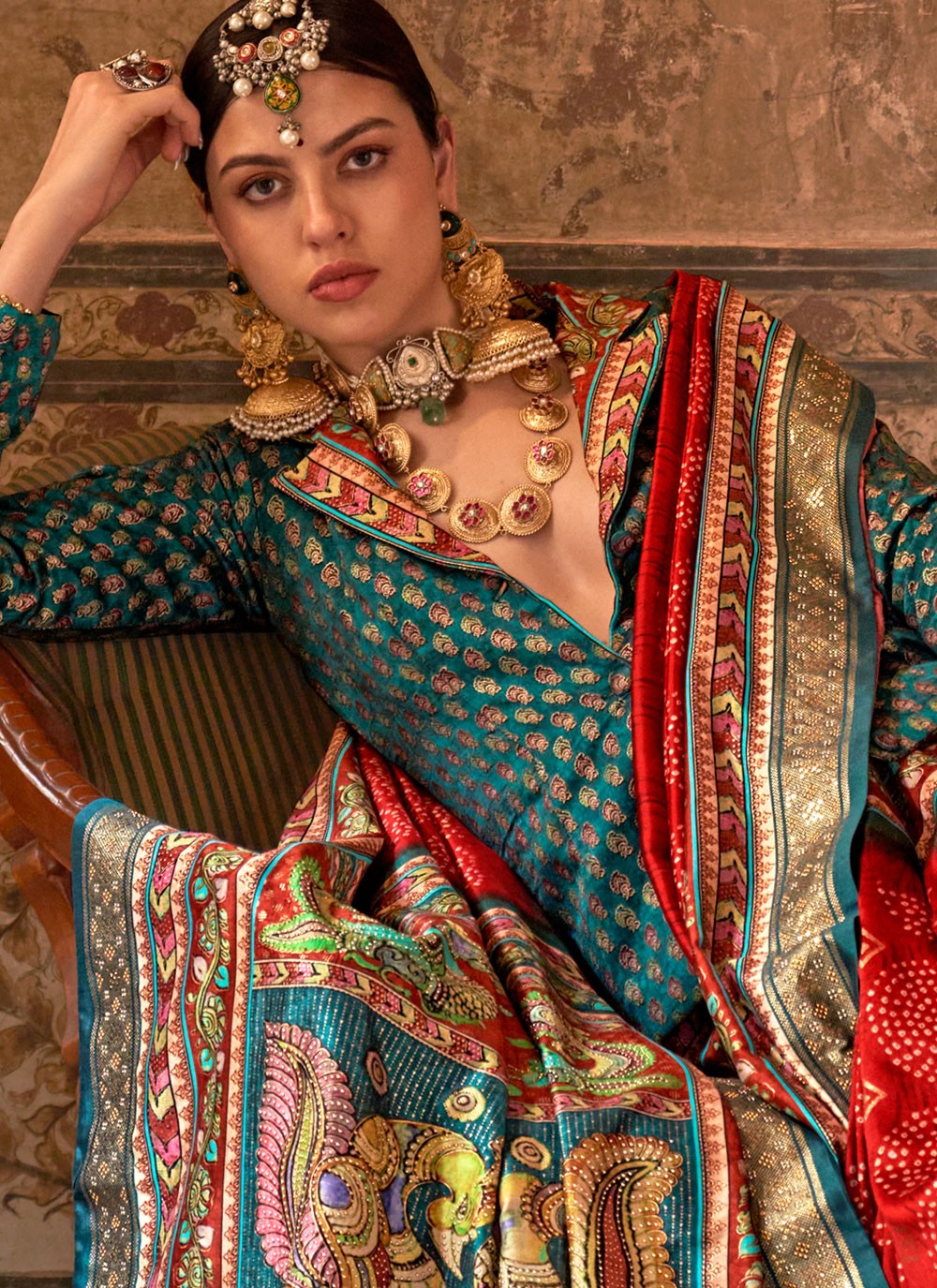 Classic Fancy Work Viscose Saree - S8834