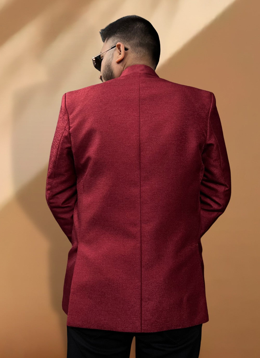 Woven Jacquard Red Coats & Blazers - M5563