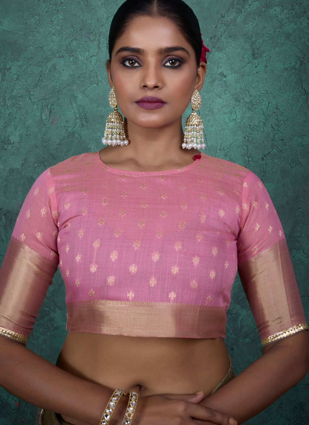 Sea Green Linen Classic Saree Woven, Zari S15711