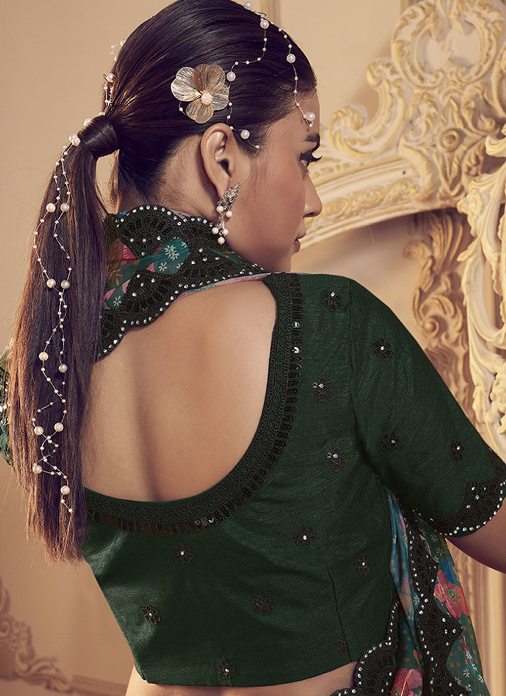Classic Printed Fancy Fabric Saree - S6360
