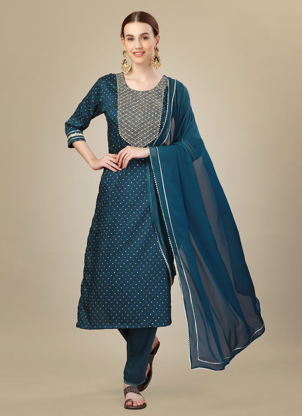 Silk Blend Salwar Suit - T1744