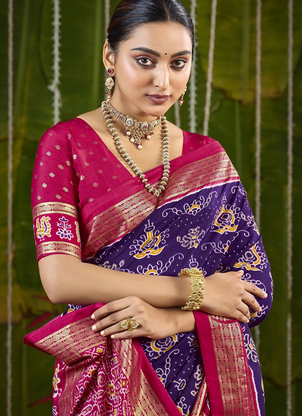 Purple Silk Casual Saree Abstract Print S20233