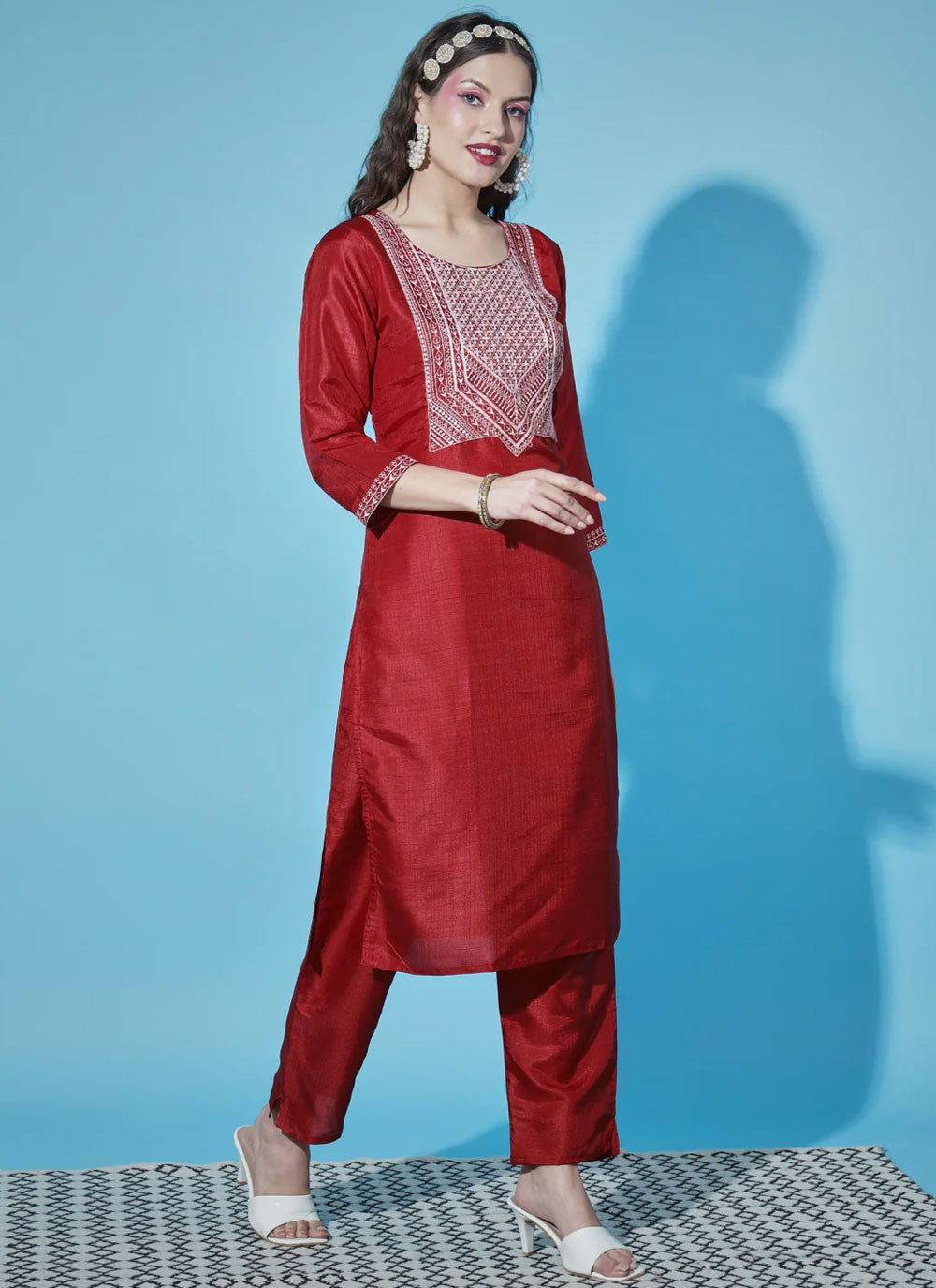 Silk Blend Salwar Suit - T1595