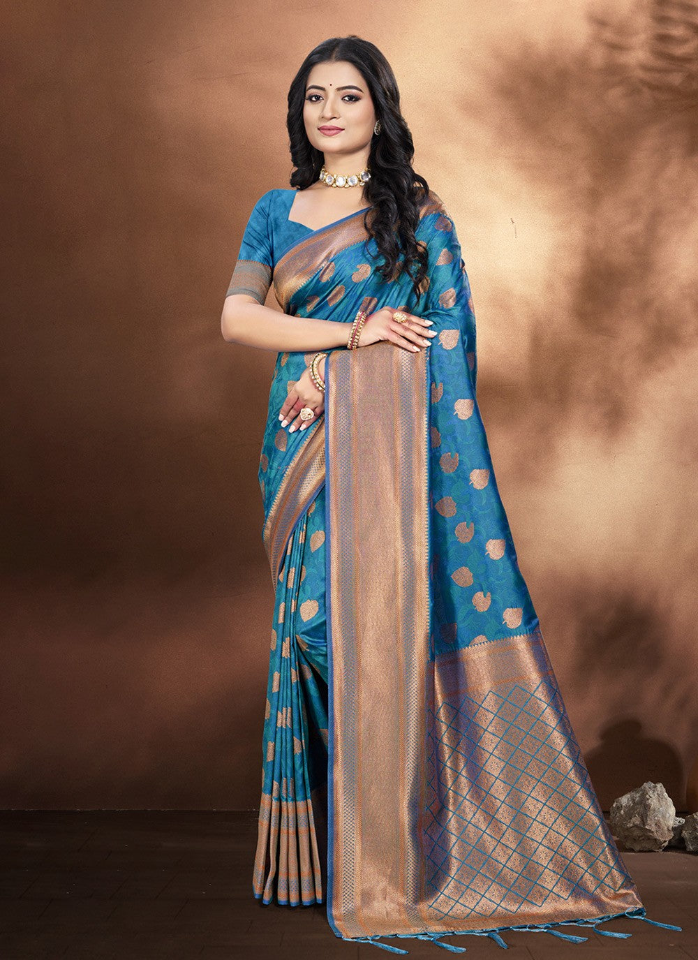 Trendy Saree Weaving Zari Blue Silk Saree S12909