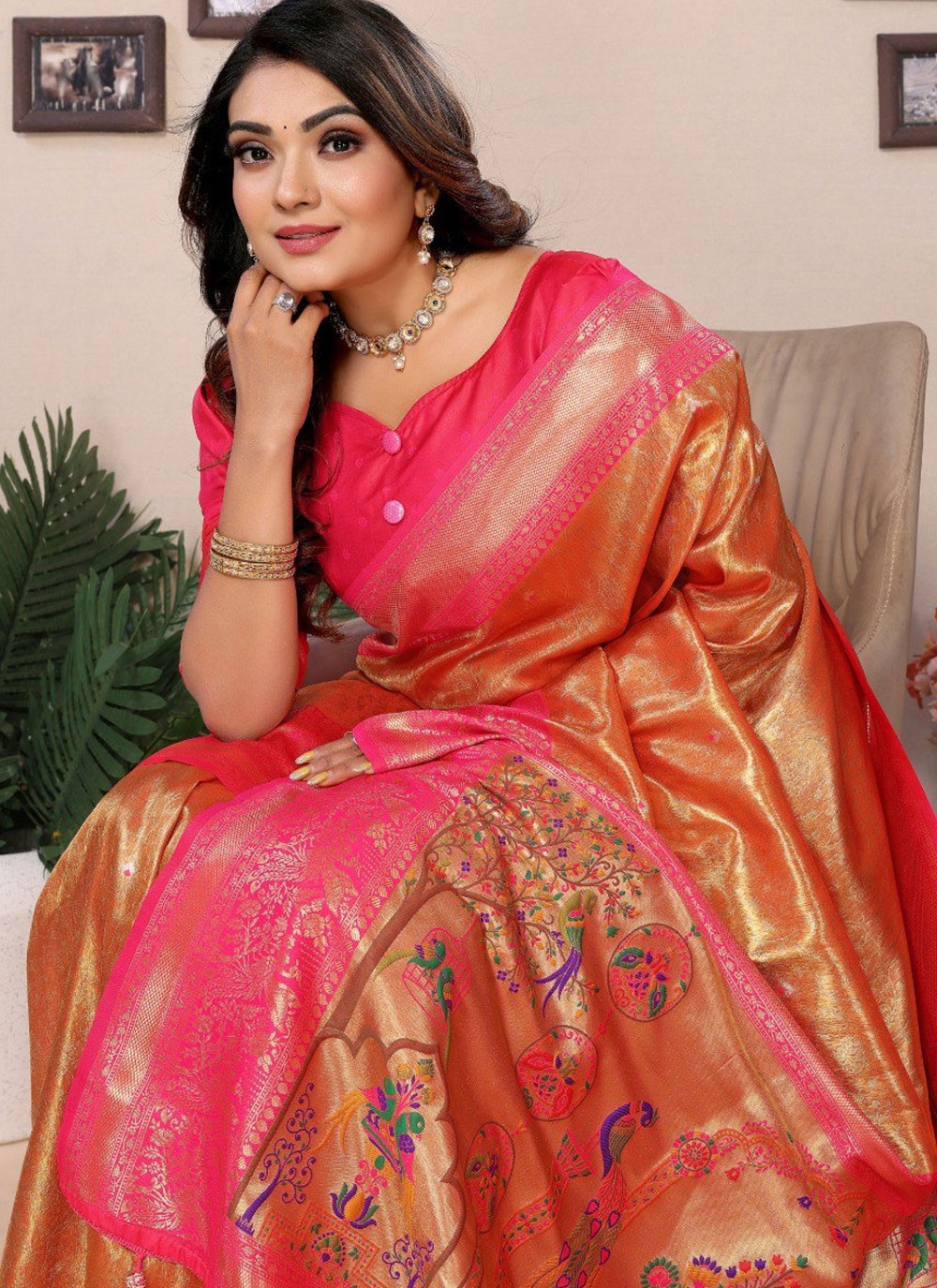 Classic Saree Jacquard Work Multi Colour Silk Saree S12901