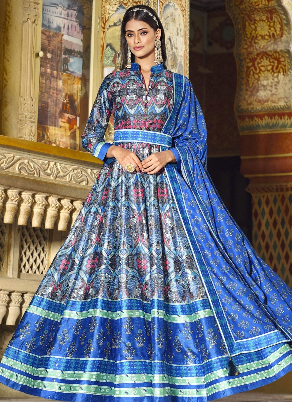 Silk Ceremonial, Festival, Mehandi & Sangeet Gown G19872