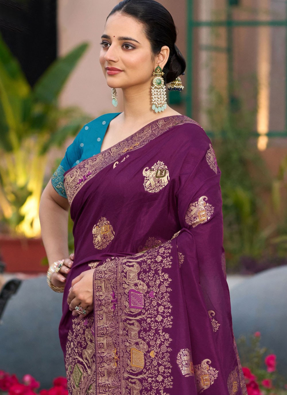 Swarovski Silk Wine Classic Saree S15104