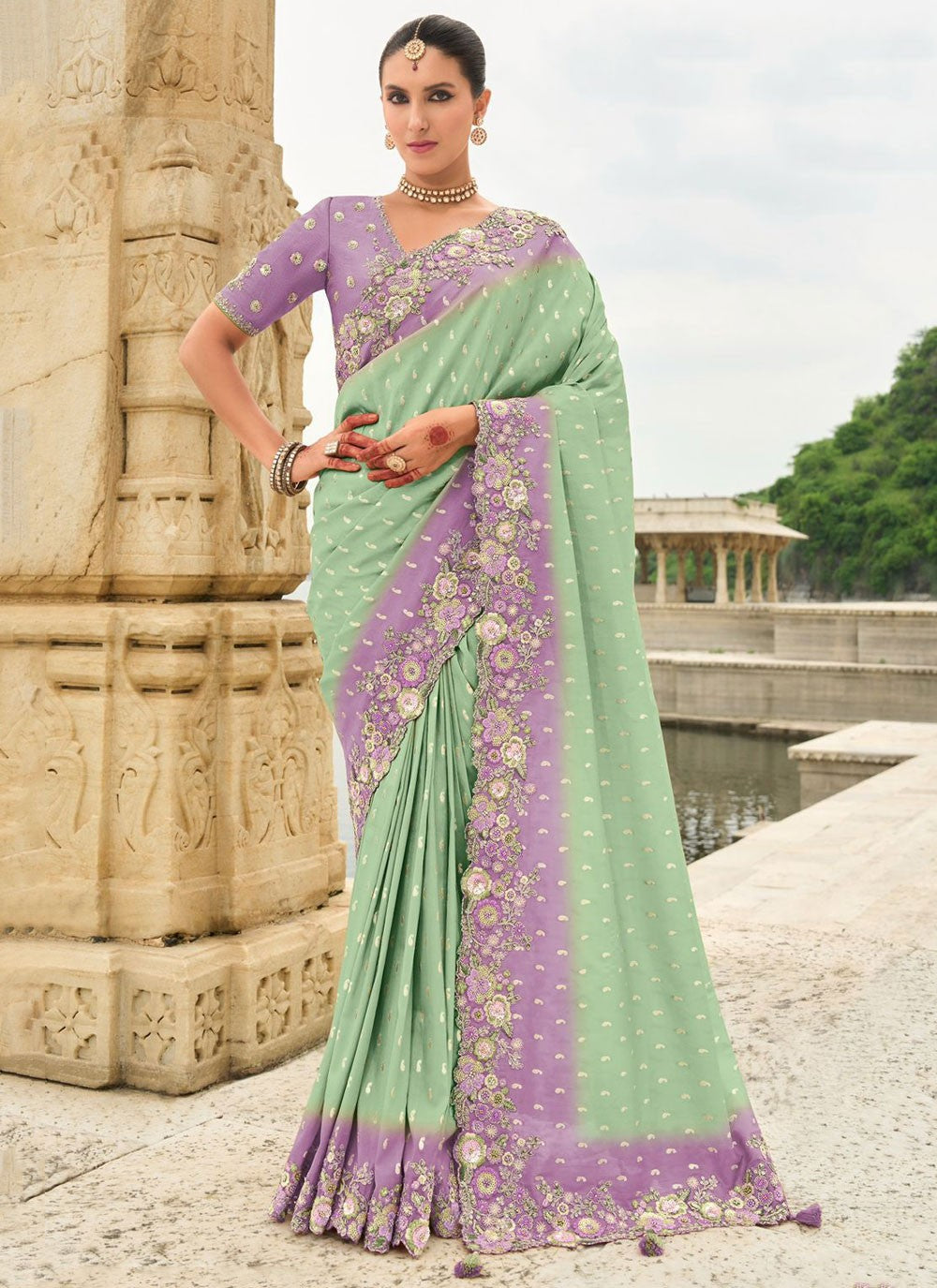 Buttis Silk Sea Green Saree S14502
