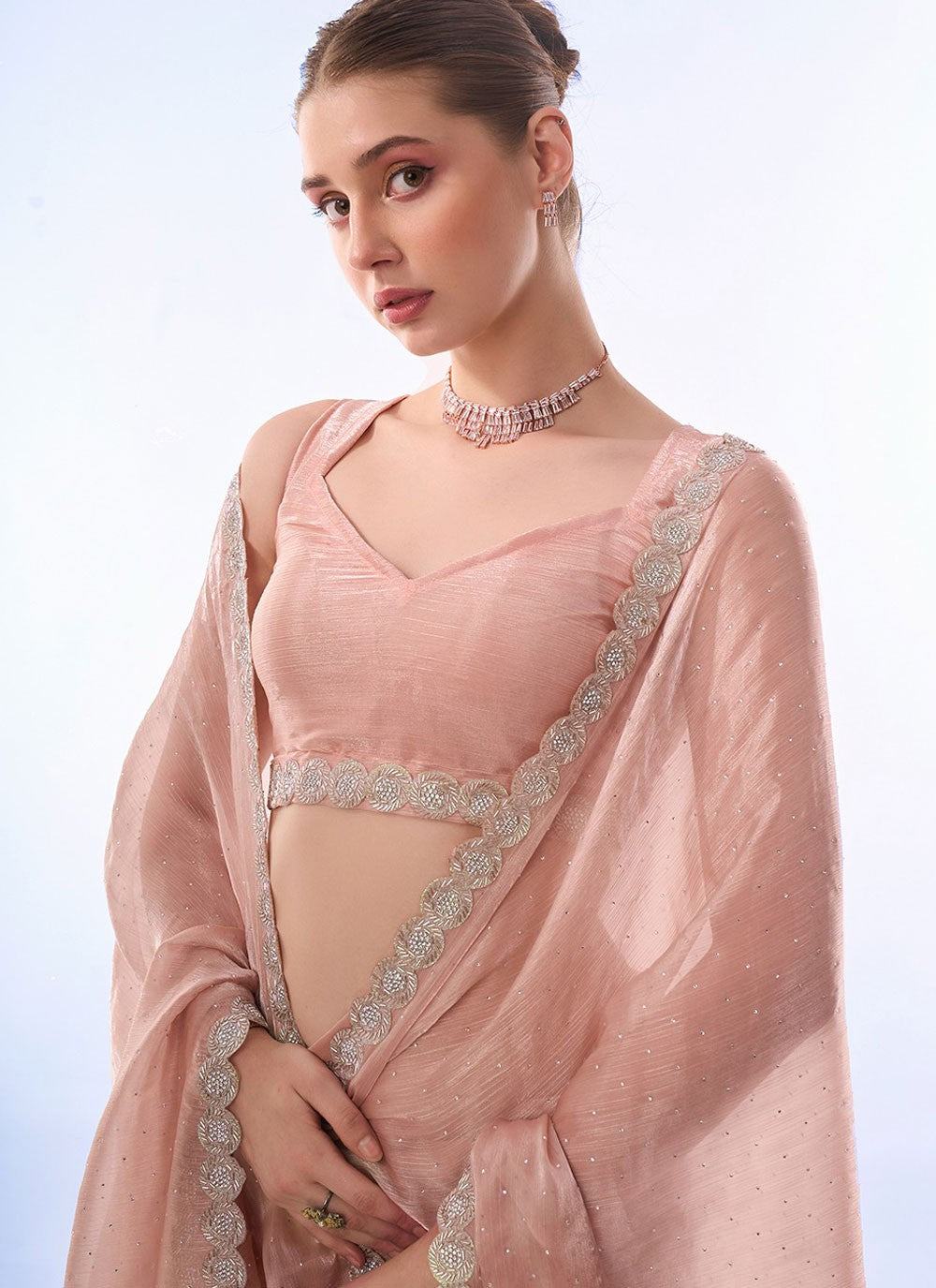 Contemporary Plain Silk Saree - S8116