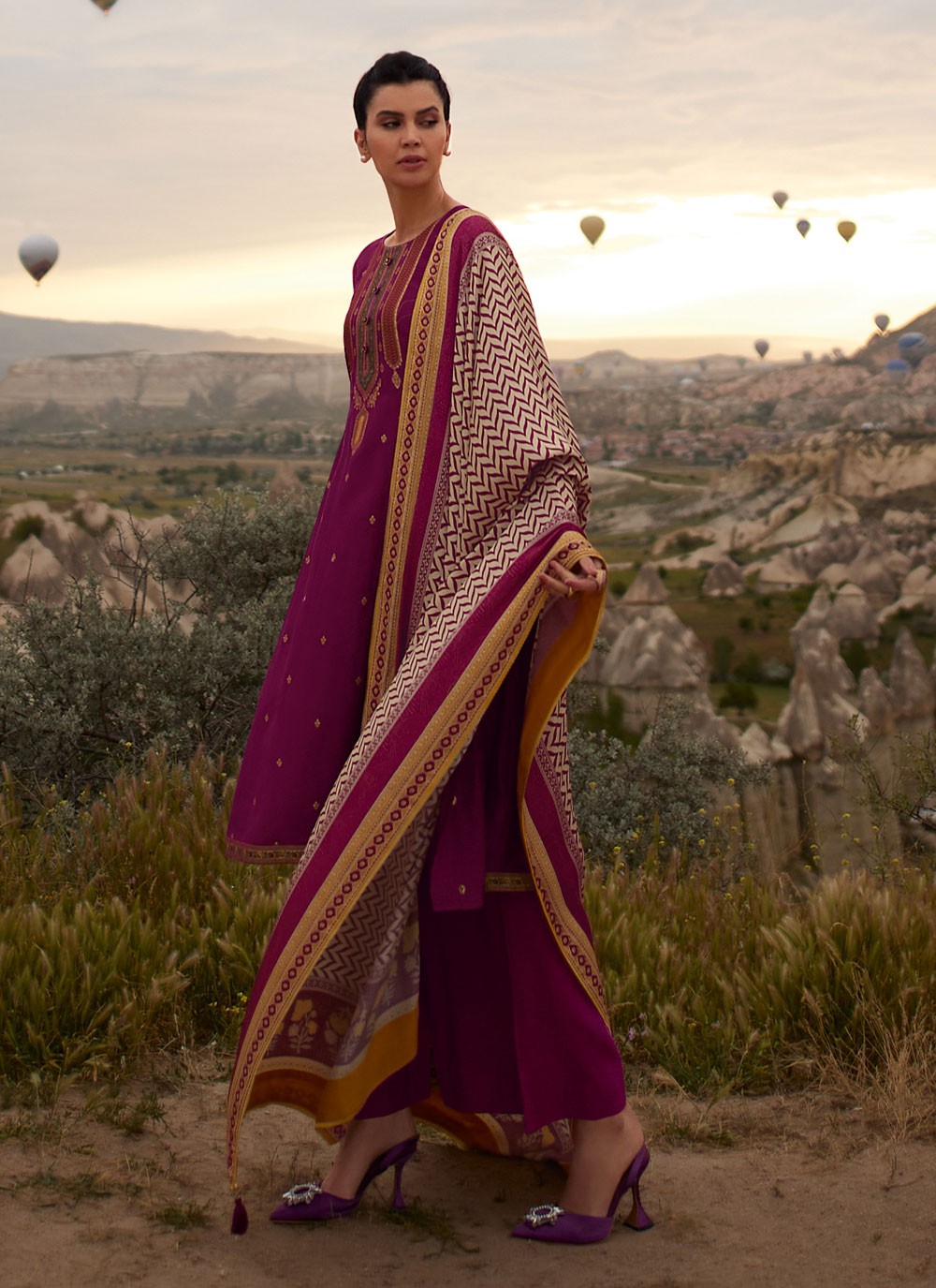 Silk Palazzo Suit - T1706