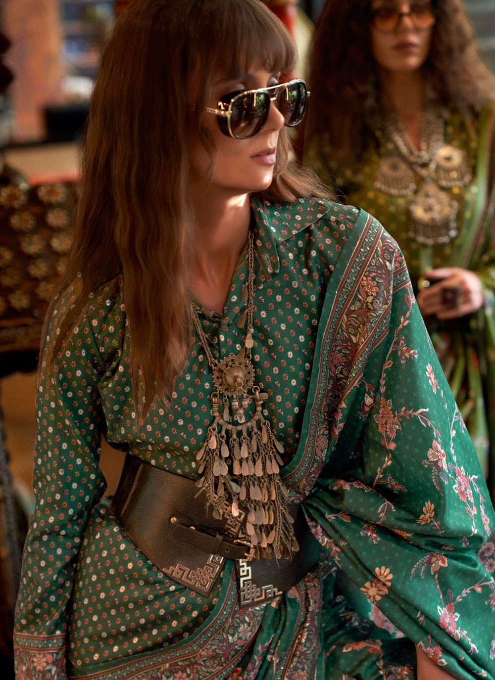 Green Silk Contemporary Saree Printed S20282