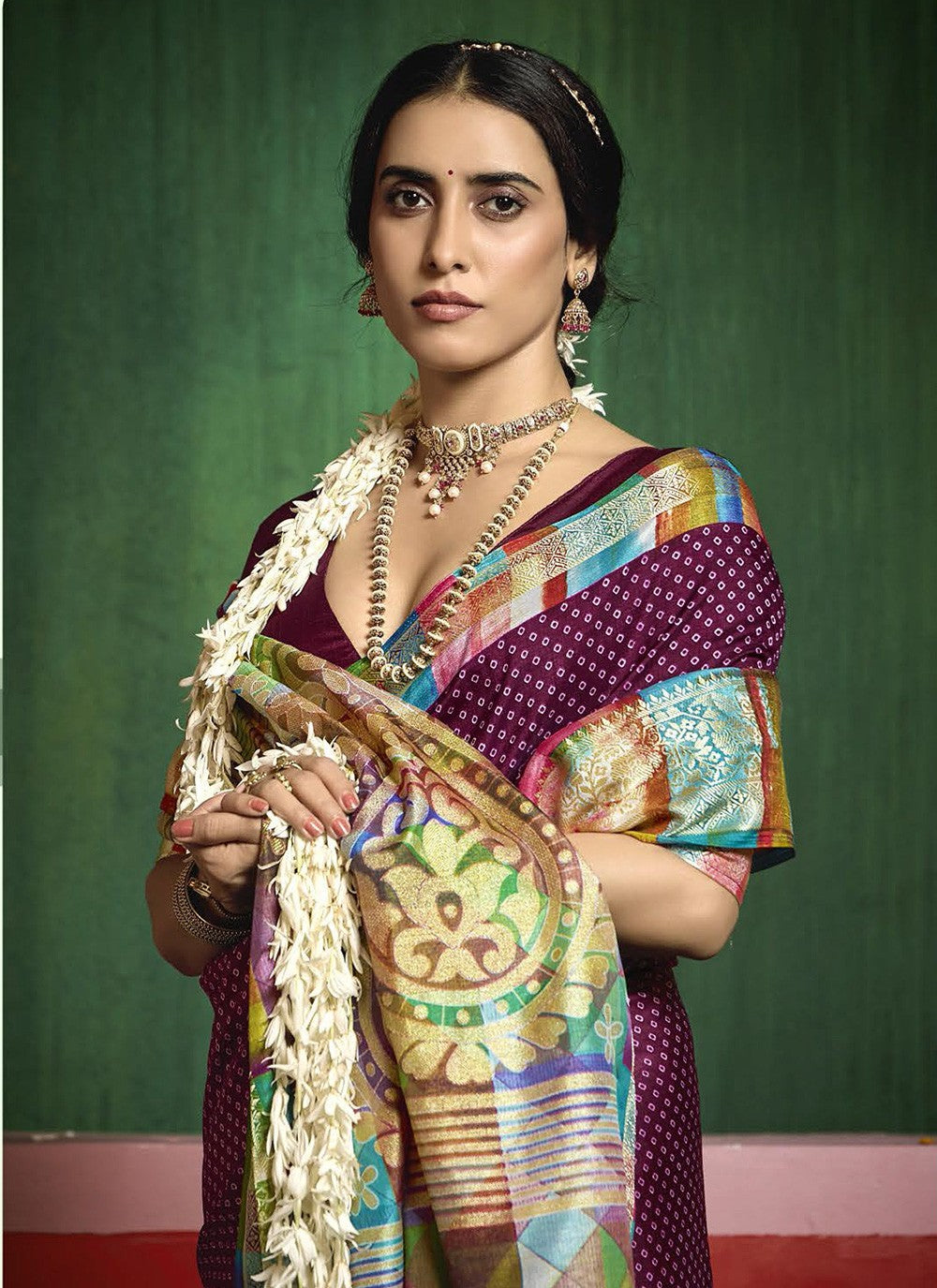 Purple Silk Classic Saree Printed S17184