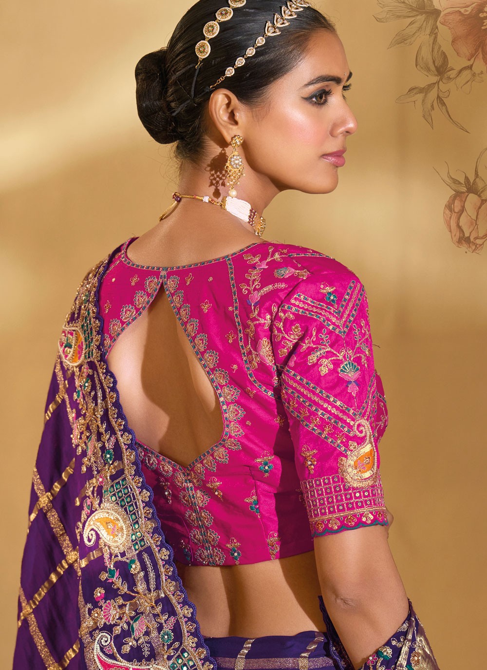 Purple Silk Trendy Saree Cutdana, Embroidered, Mirror, Thread, Zari S20151