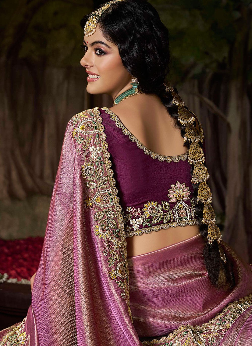 Purple Silk Trendy Saree Embroidered S20495