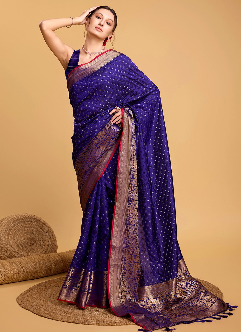 Contemporary Jacquard Work Silk Saree - S5601