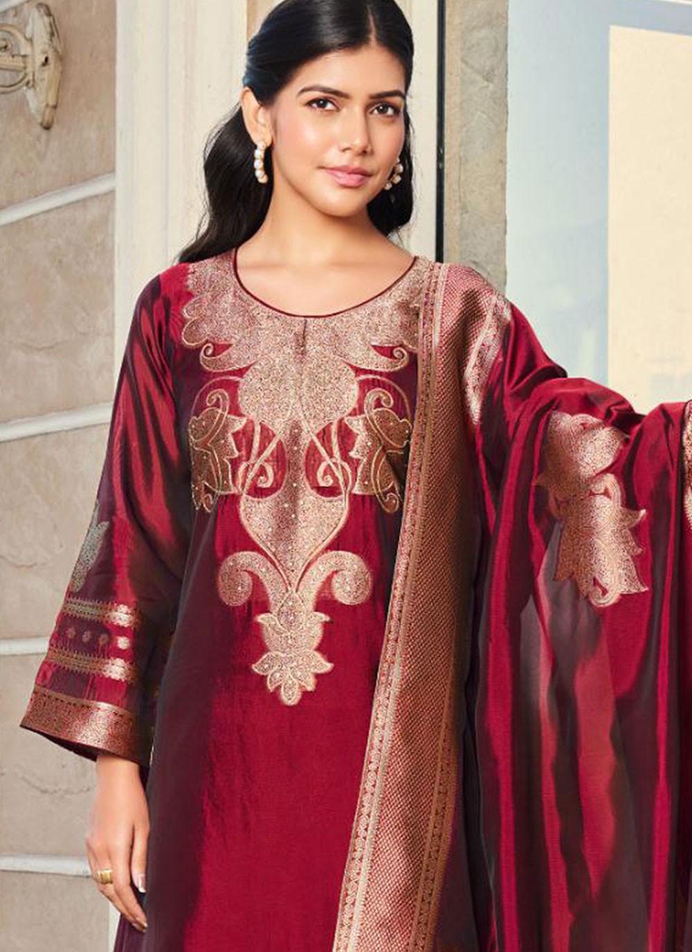 Archive Woven 316156 Maroon T6644
