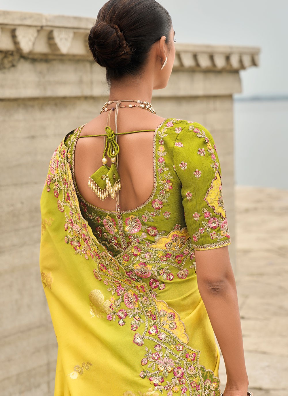 Classic Saree Buttis Yellow Silk S13022