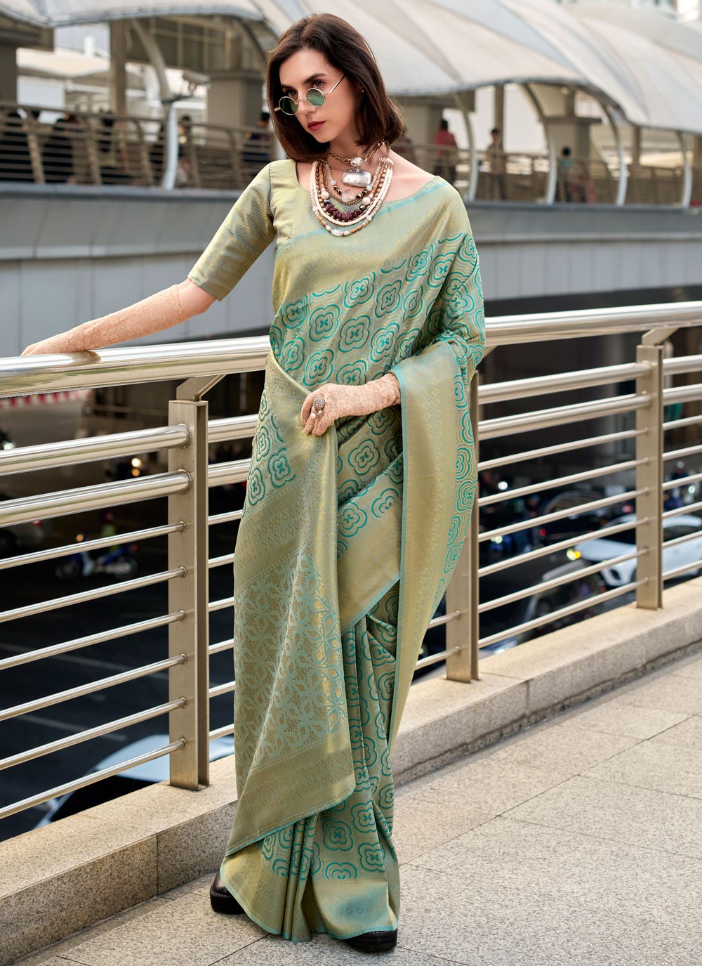 Traditional Weaving Zari Green Silk Saree S12992