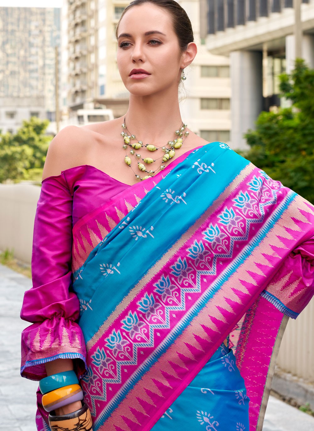 Weaving Zari Silk Multi Colour Classic Saree S15221