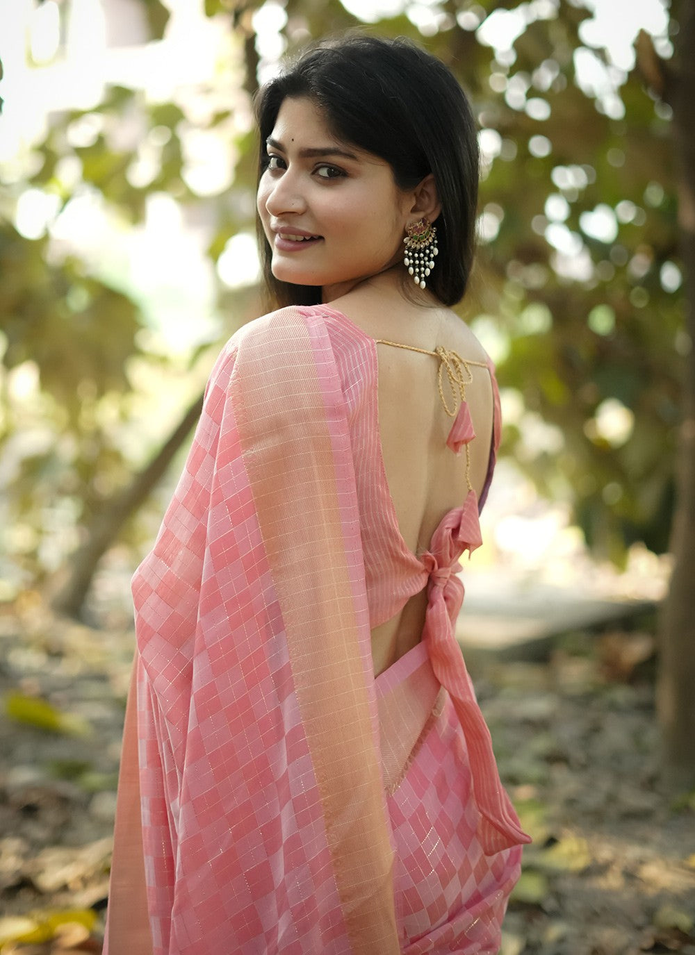 Weaving Zari Silk Pink Saree S14799