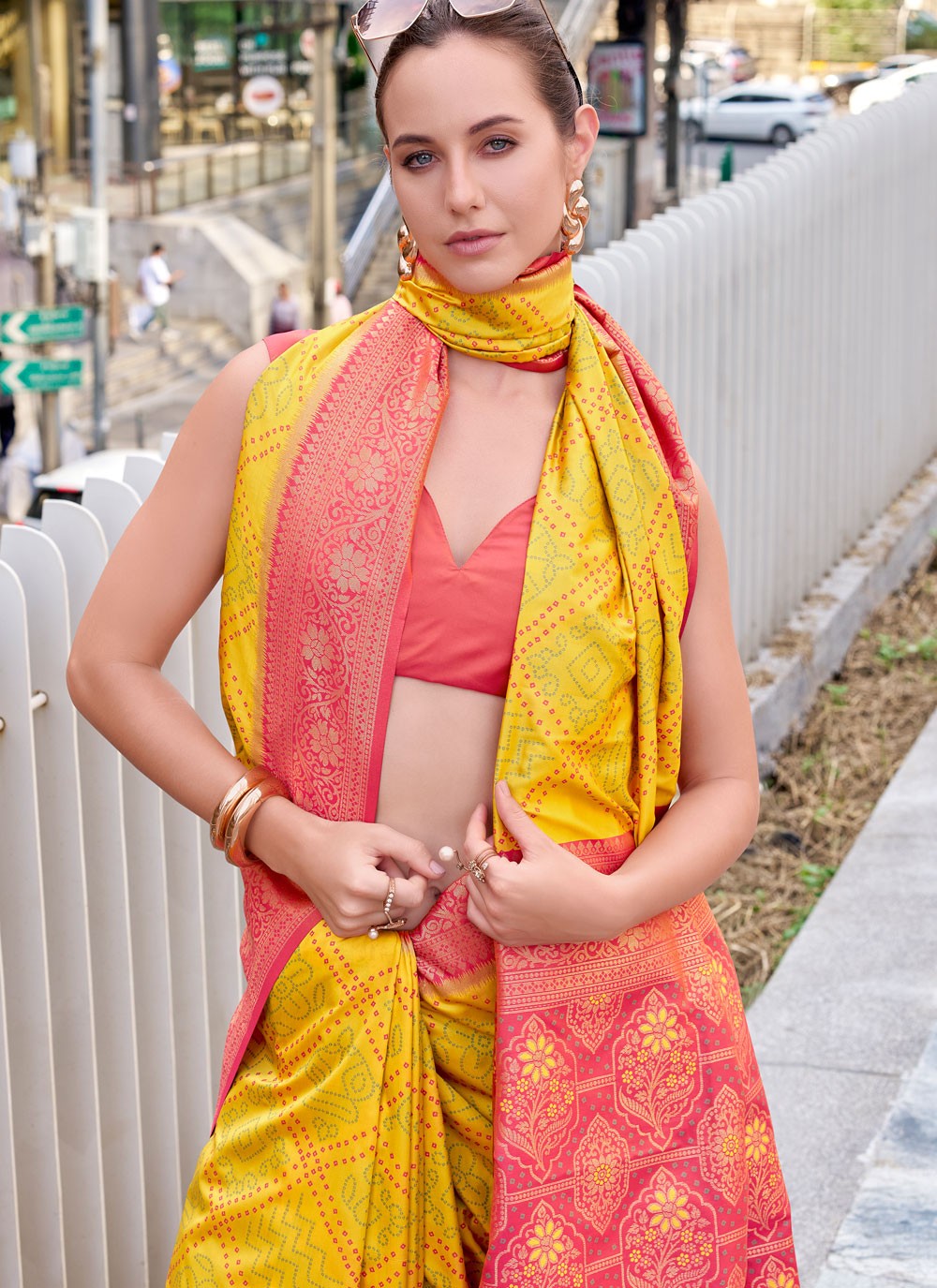 Yellow Silk Designer Saree Weaving Zari S18076