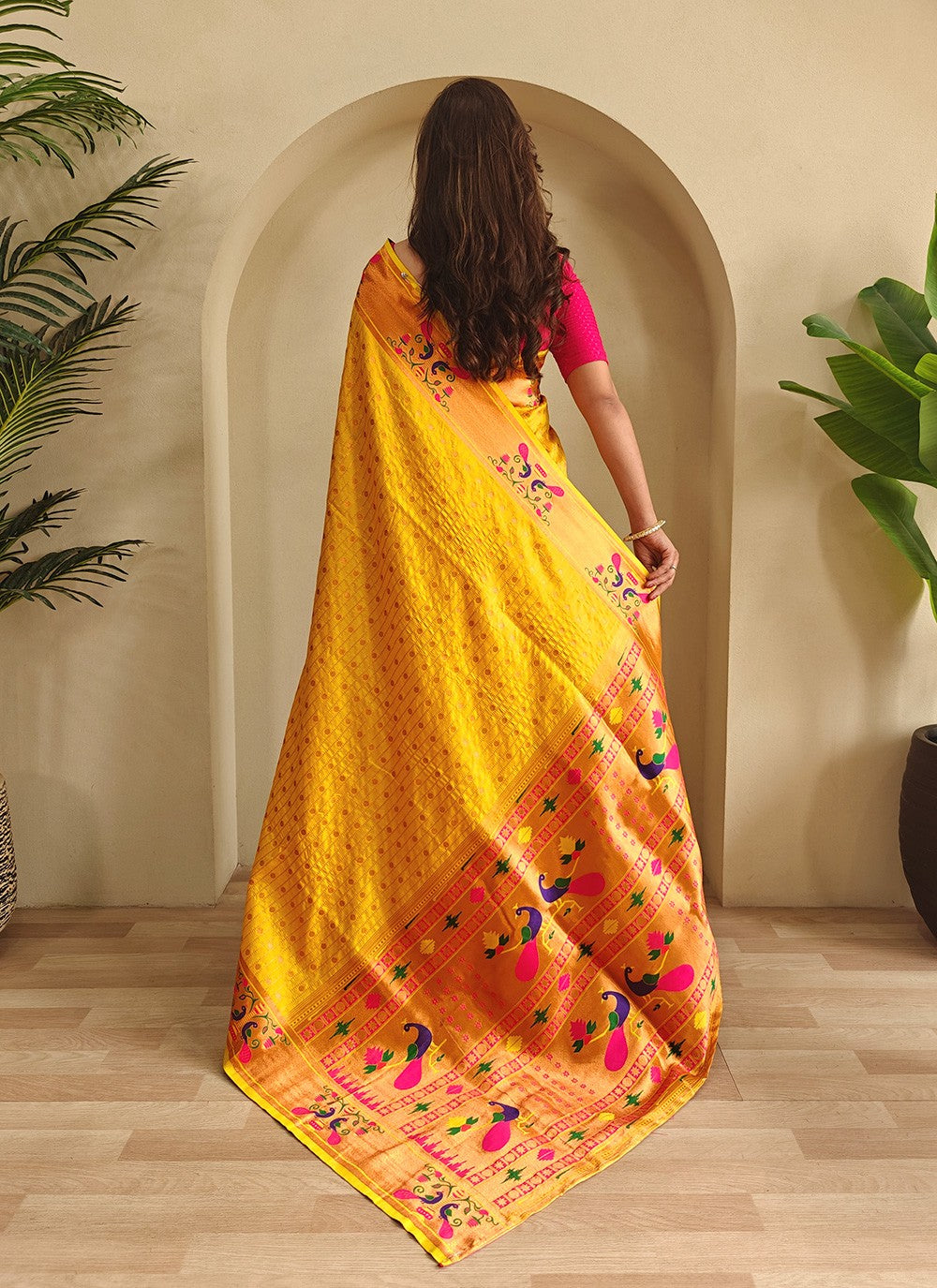 Mustard Silk Classic Saree Woven S16431