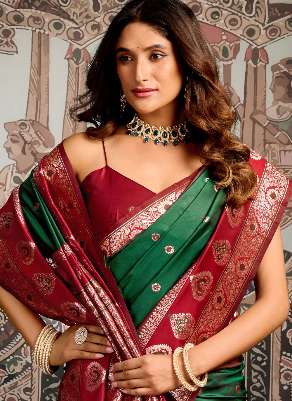 Green Silk Classic Saree Woven S19857