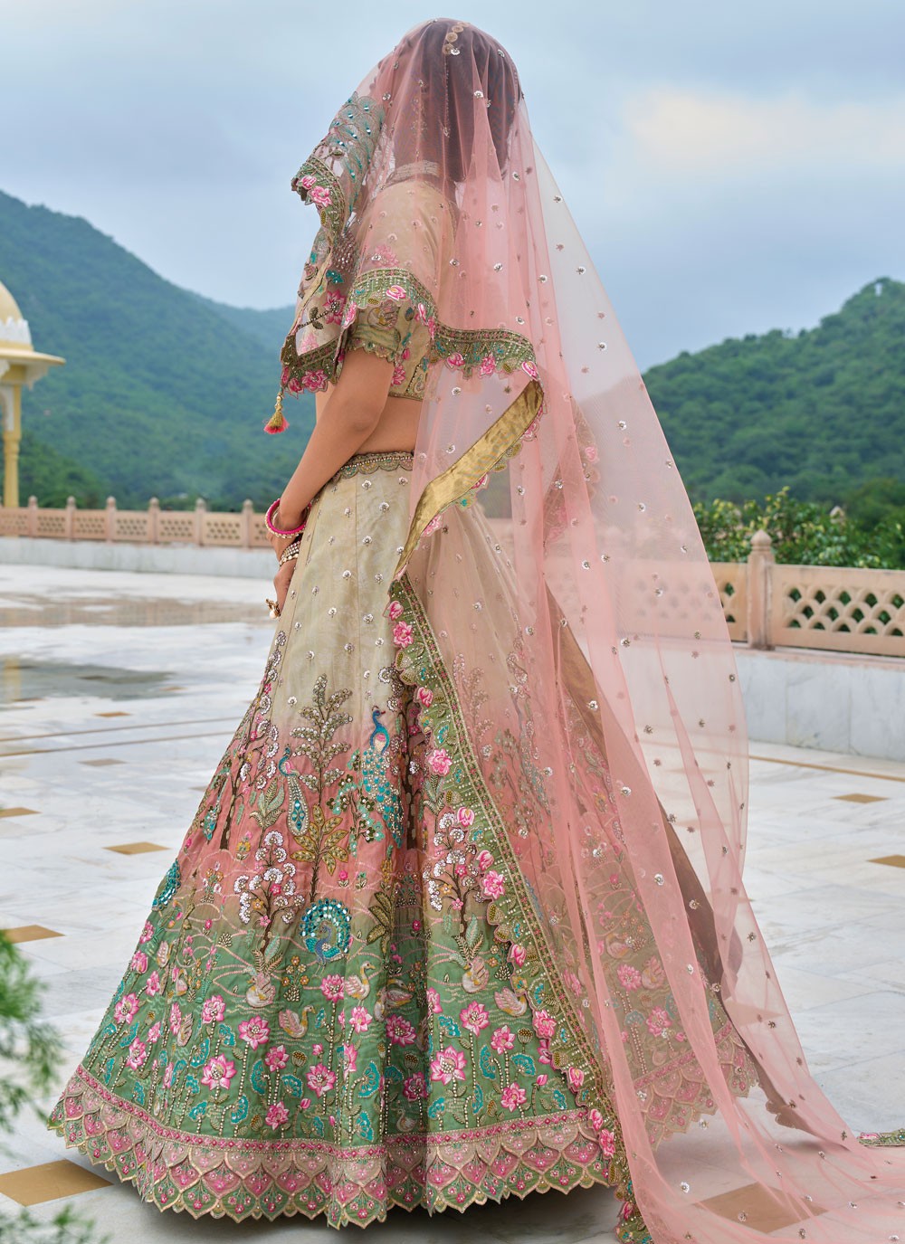 Embroidered Silk A - Line Lehenga - L2813