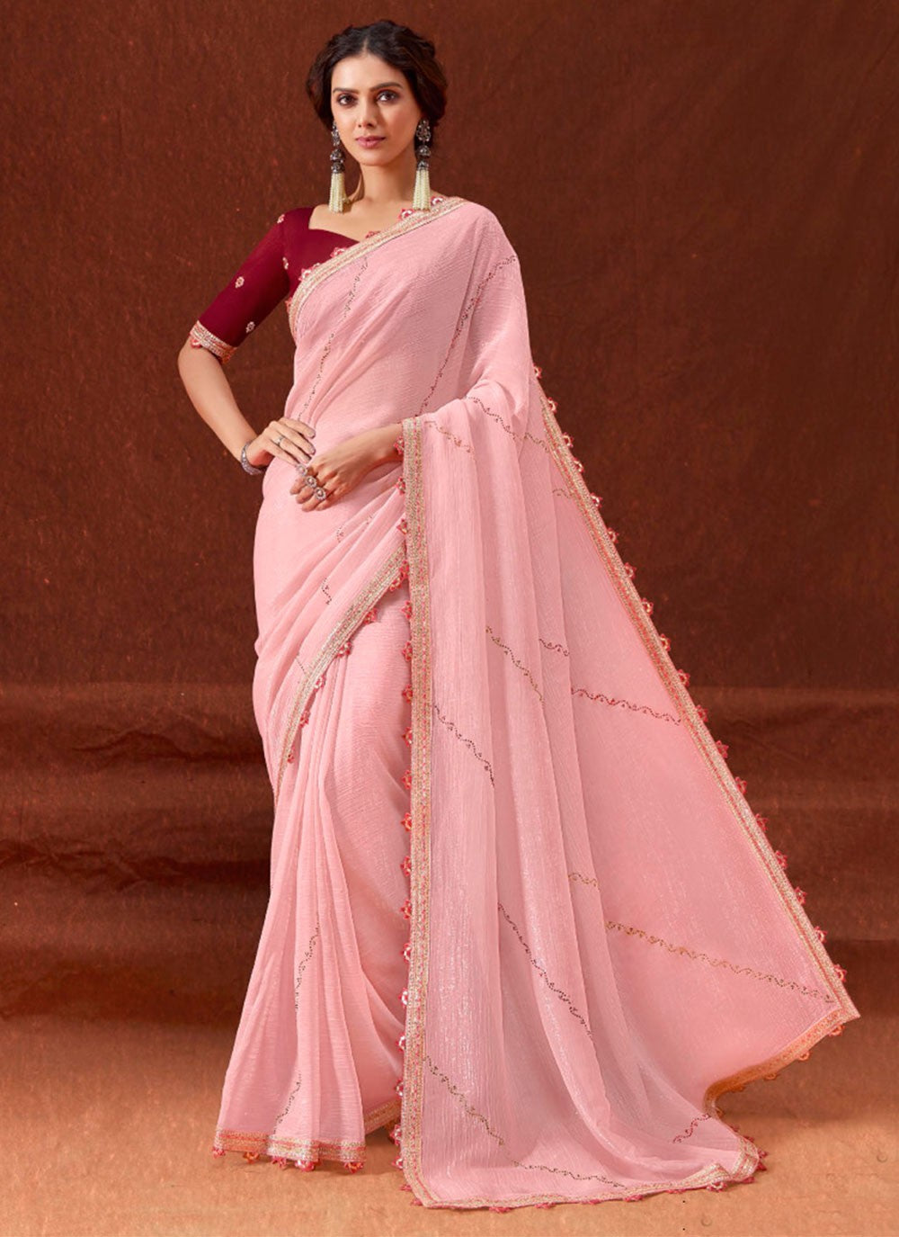 Classic Stones Chinon Saree - S7057