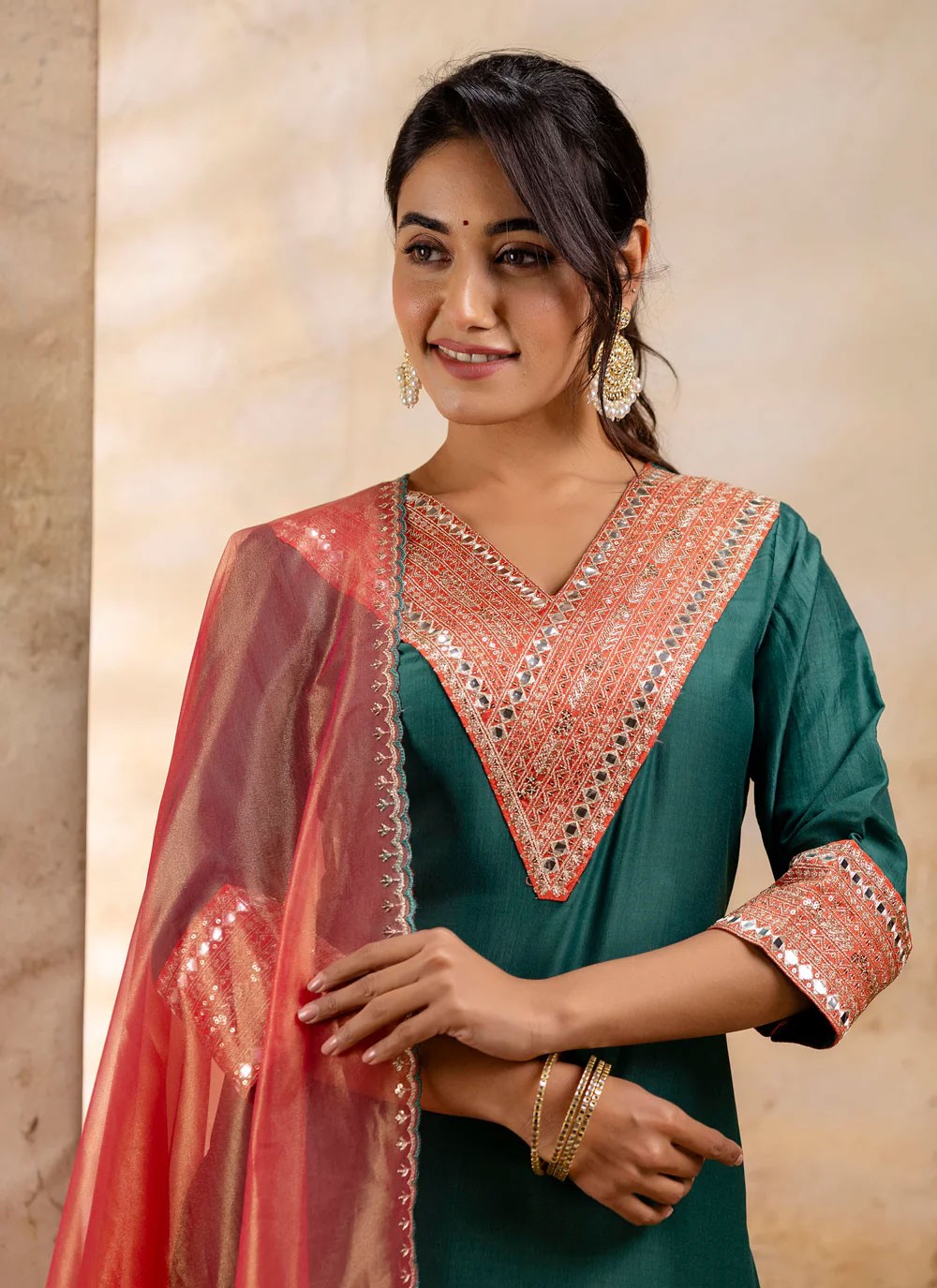 Embroidered Rayon Teal Salwar Suit T6008