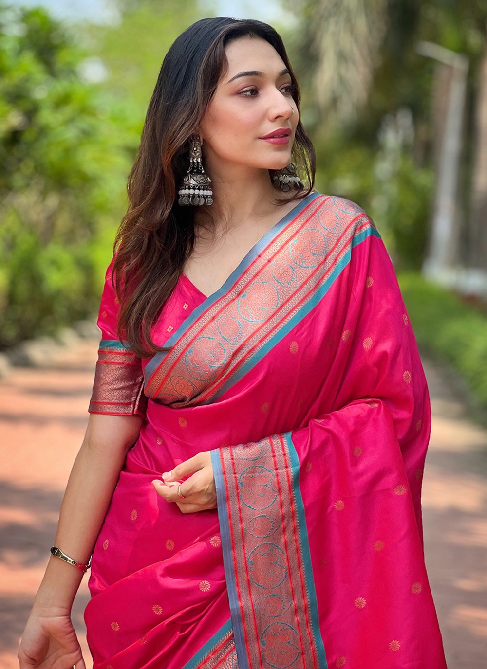 Traditional Weaving Zari Paithni, Silk Saree - S8590